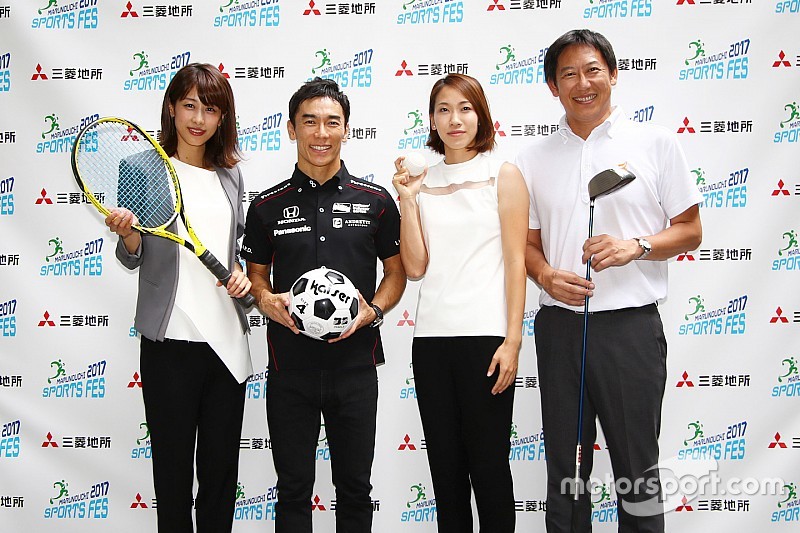 佐藤琢磨、MARUNOUCHI SPORTS FES 2017に登場。体力測定に挑戦