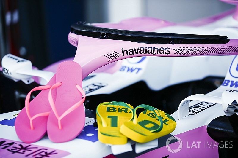 Ook Force India strikt teenslipperfabrikant als sponsor voor halo