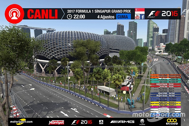 2017 Singapur GP Sanal Turnuva: Canlı Yayın