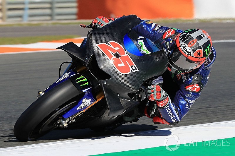 Valencia testinin ilk gününde Vinales lider, Rossi kaza yaptı