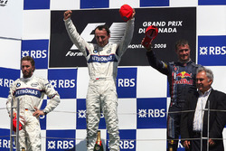 Podium: race winner Robert Kubica, BMW Sauber F1, Nick Heidfeld, BMW Sauber F1, third place David Coulthard, Red Bull Racing