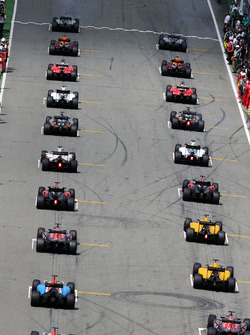 De grid voor de start van de race