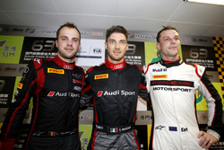 Top 3 na de kwalificatie; Eerste plaats Edoardo Mortara, Audi Sport Team WRT Audi R8 LMS; tweede pla
