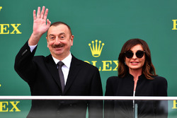 Illham Aliyev, President of Azerbaijan on the podium