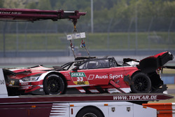 The car of René Rast, Audi Sport Team Rosberg after the crash
