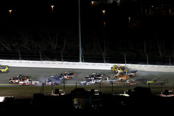 Crash: Christopher Bell, Kyle Busch Motorsports Toyota; Cameron Hayley, ThorSport Racing Toyota; Tyl