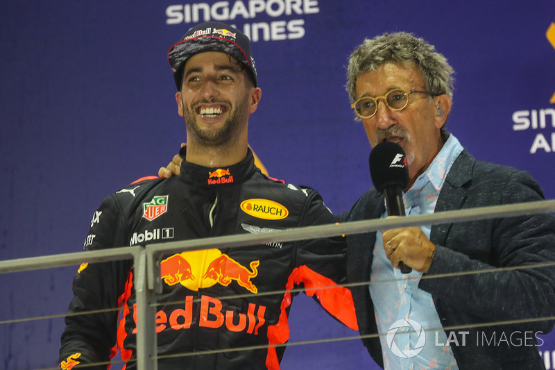 Podium: second place Daniel Ricciardo, Red Bull Racing, Eddie Jordan