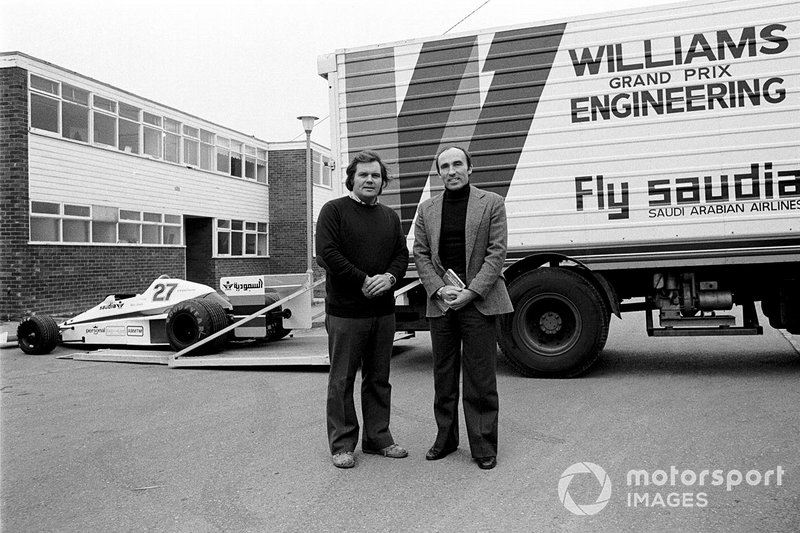 1978 : Patrick Head et Frank Williams présentent la Williams FW06 dans leur usine de Didcot