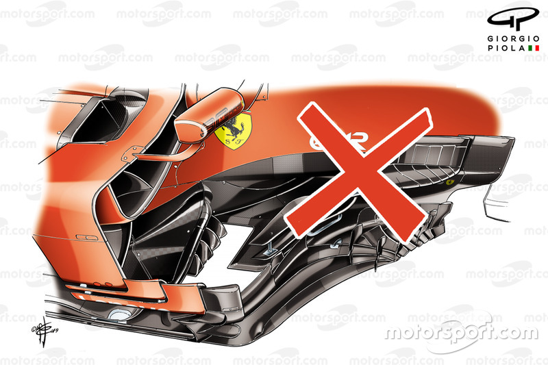 Ferrari SF90, dettaglio del bargeboard vietato per il 2021