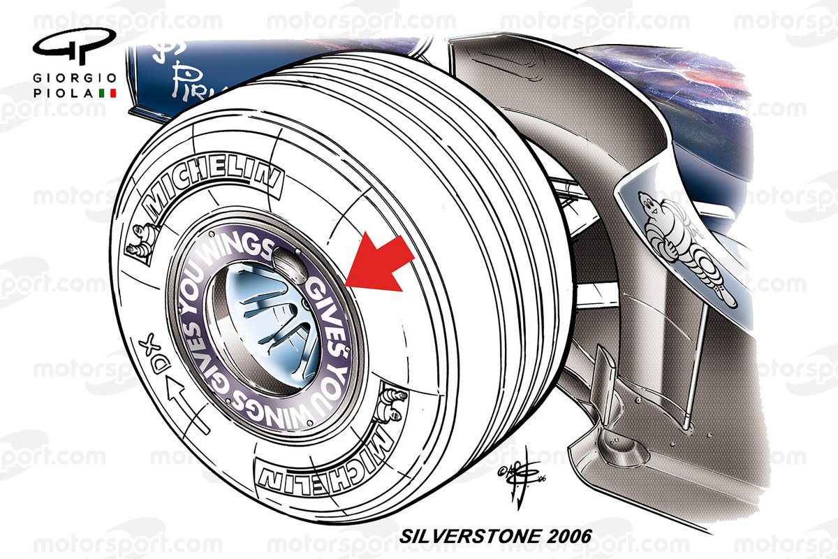 Детали колесного диска Toro Rosso STR01, Гран При Великобритании 2006 года