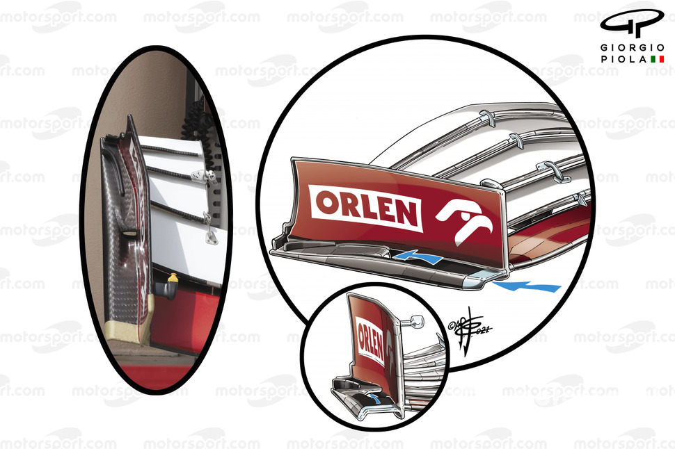 Endplate del alerón delantero del Alfa Romeo Racing C41