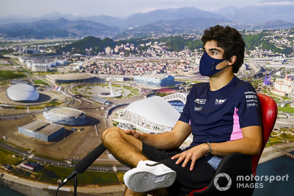 Lance Stroll, Racing Point in the press conference