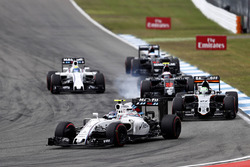 Valtteri Bottas, Williams FW38 voor Nico Hulkenberg, Sahara Force India F1 VJM09