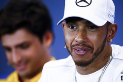 Lewis Hamilton, Mercedes AMG F1, Carlos Sainz Jr., Renault Sport F1 Team, in the press conference