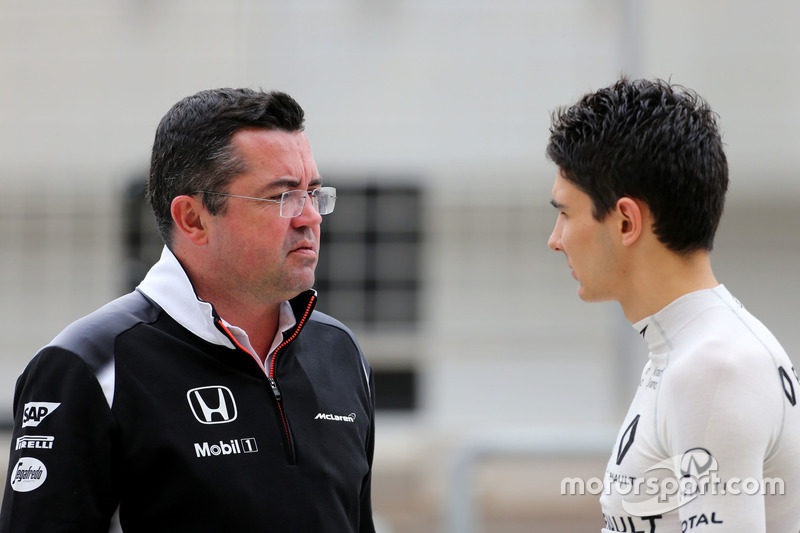 Eric Boullier, McLaren F1 Team and Esteban Ocon, Third Driver, Renault Sport F1 Team