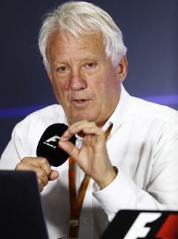 Charlie Whiting, FIA Race Director, holds a press conference to explain decisions from officials at