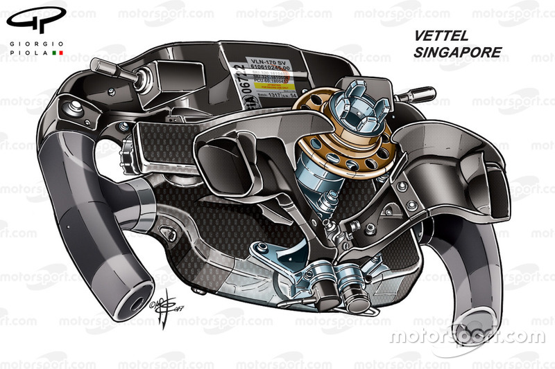 Ferrari SF70H, Sebastian Vettel'in direksiyonunun arkası