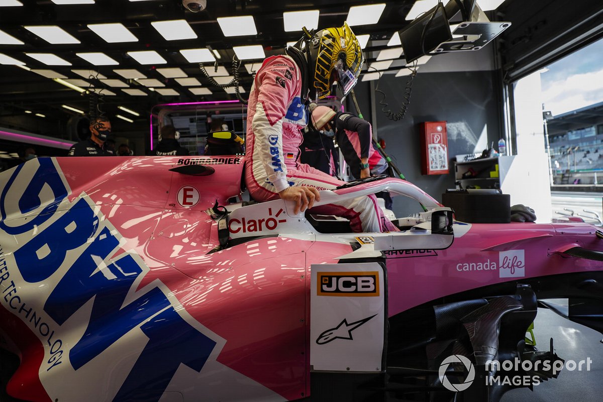 Nico Hulkenberg, Racing Point, settles into his seat