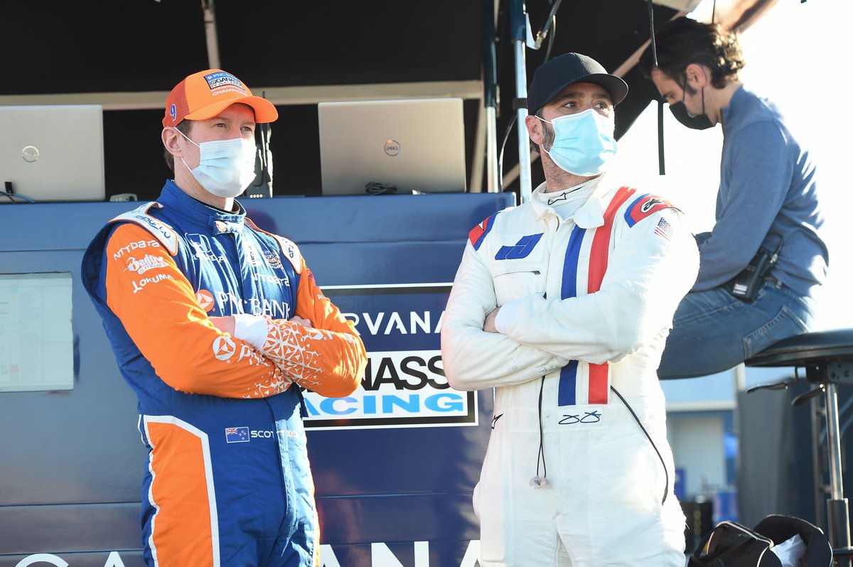 Scott Dixon, Chip Ganassi Racing Honda, Jimmie Johnson, Chip Ganassi Racing Honda
