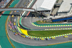 Vista aérea da prova da Stock Car em Interlagos