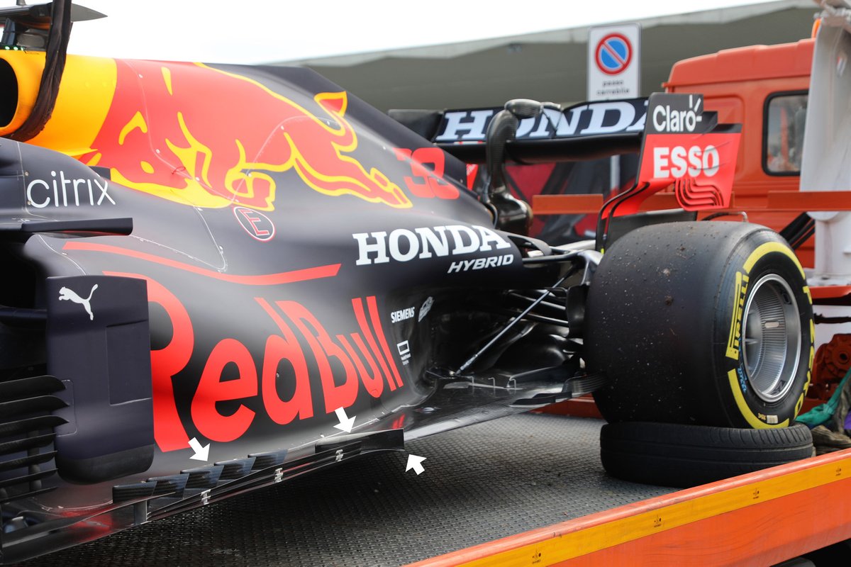 Detalle del suelo del Red Bull Racing RB16B.