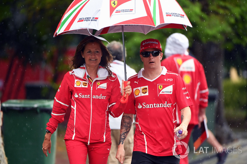 Kimi Raikkonen, Ferrari and Stefania Bocchi, Ferrari Press Officer