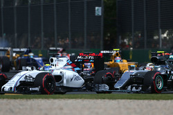 Felipe Massa, Williams FW38 e Lewis Hamilton, Mercedes AMG F1 Team W07