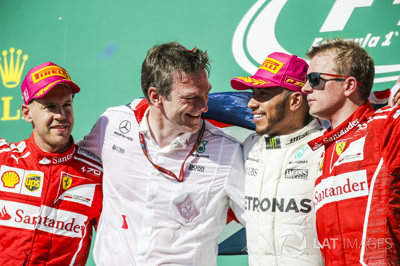 Birleşik Devletler GP - Kazanan Lewis Hamilton, 2. Sebastian Vettel, 3. Kimi Raikkonen
