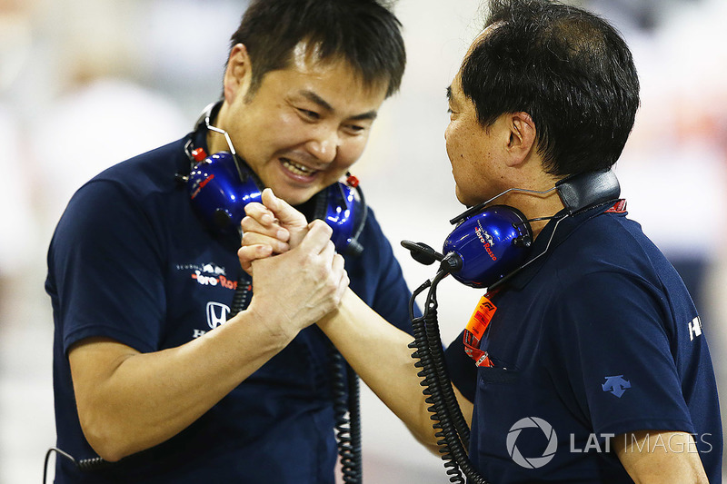 Honda merayakan raihan finis keempat Pierre Gasly, Toro Rosso