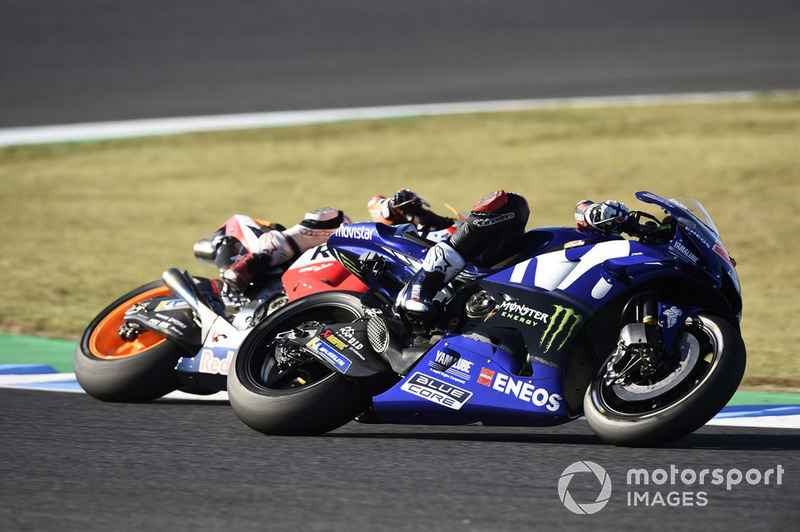 Maverick Viñales durante la carrera del domingo en Motegi