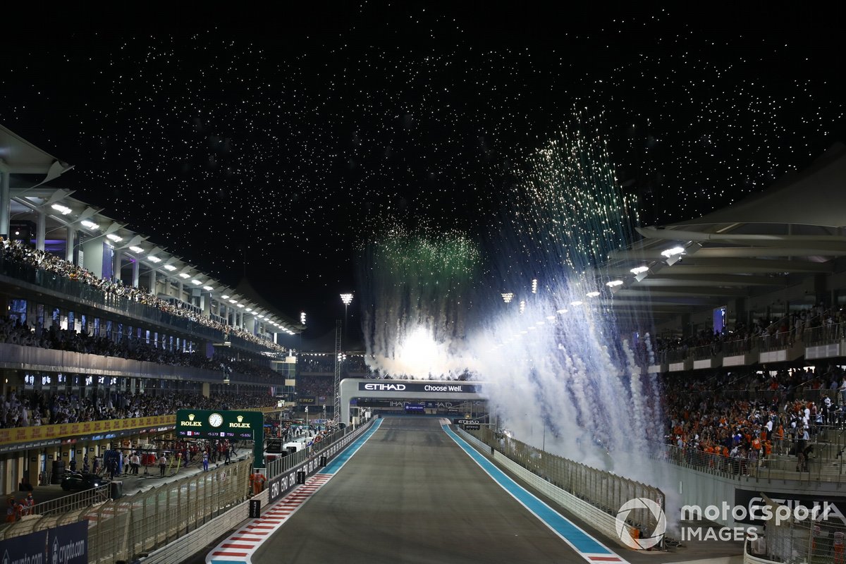 Fireworks light the sky as the champion is decided
