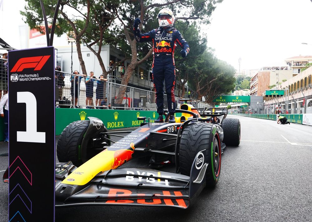 Max Verstappen celebra su victoria en el Gran Premio de Mónaco 2023.