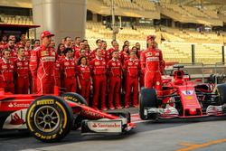 Kimi Raikkonen, Ferrari SF70H and Sebastian Vettel, Ferrari SF70H in the team photo