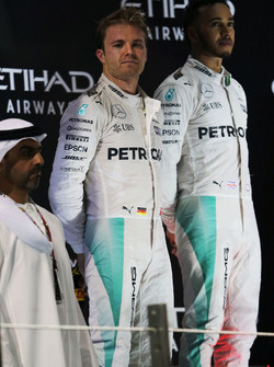 Podium: race winner Lewis Hamilton, Mercedes AMG F1, second place Nico Rosberg, Mercedes AMG F1