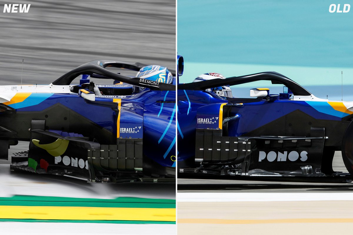 Comparación de los bargeboard del Williams FW43B