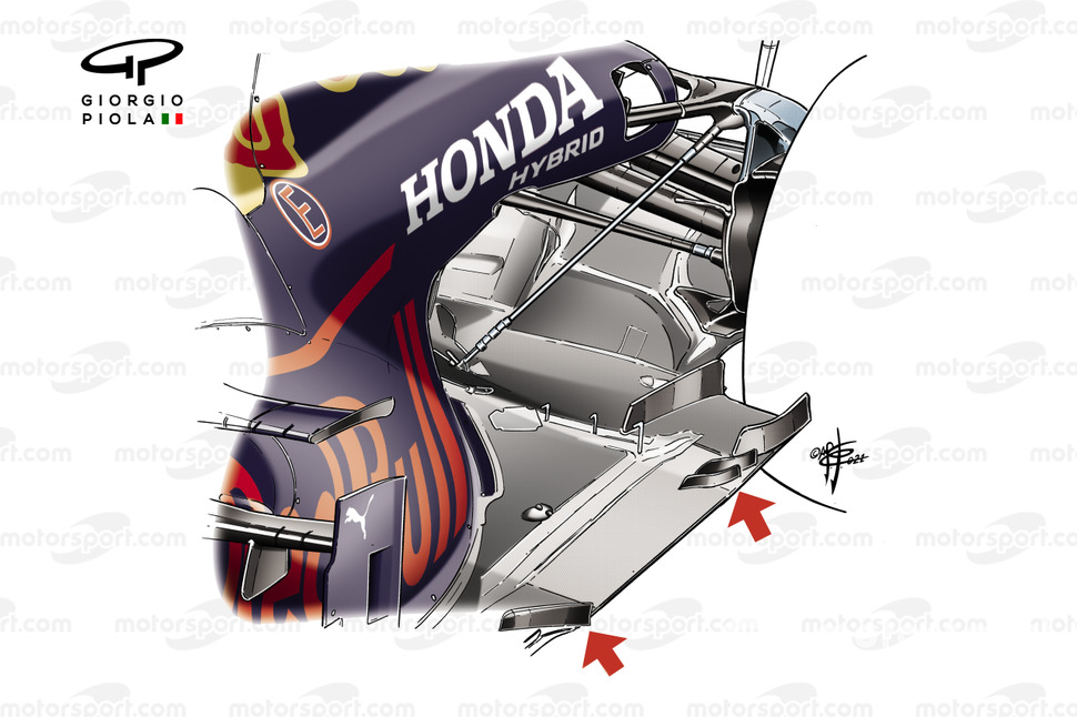 Suspensión trasera del Red Bull RB16B