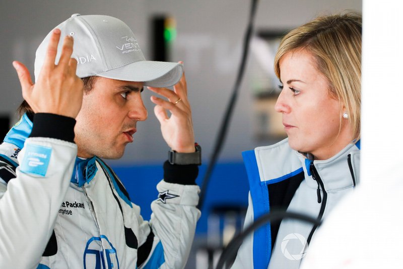 Felipe Massa, Venturi Formula E, parle avec Susie Wolff, Team Principal, Venturi Formula E