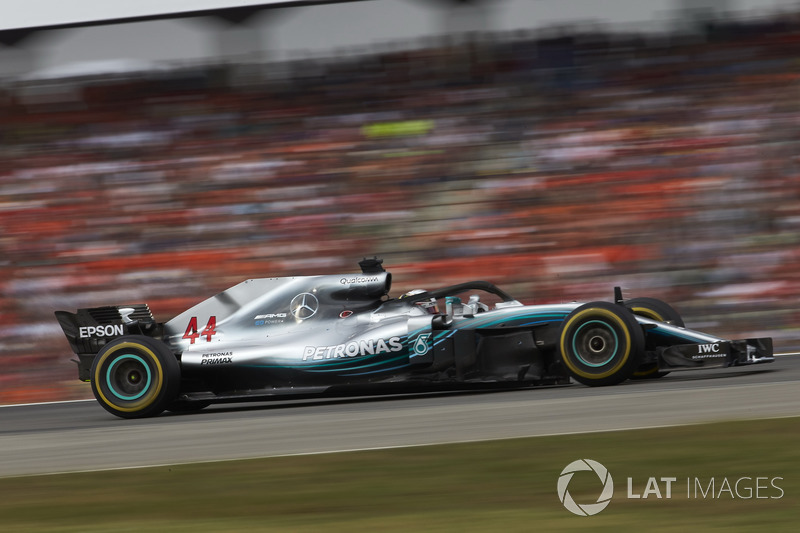 Lewis Hamilton im Mercedes W09 in Hockenheim