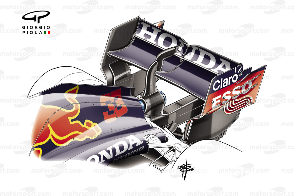 Alerón trasero del Red Bull Racing RB16B