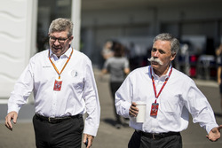 Ross Brawn, Formula One Managing Director of Motorsports and Chase Carey, Chief Executive Officer an