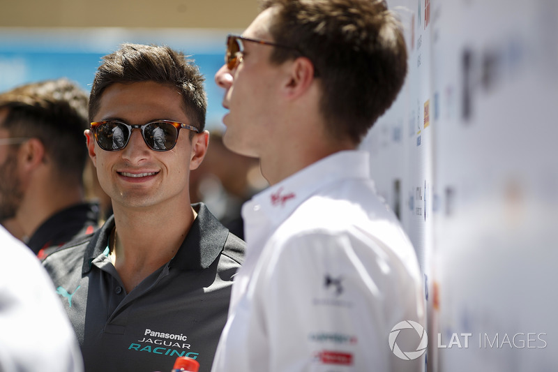 Mitch Evans, Jaguar Racing talks to Alex Lynn, DS Virgin Racing