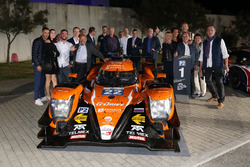 #22 G-Drive Racing, Oreca 07 - Gibson: Memo Rojas, Ryo Hirakawa, Leo Roussel with the team