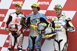 Top3 in qualifying: Takaaki Nakagami, Idemitsu Honda Team Asia, Polesitter Franco Morbidelli, Marc VDS, Thomas Luthi, CarXpert Interwetten