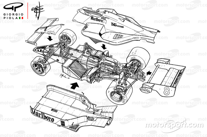 Розібраний McLaren MP4-2 1984