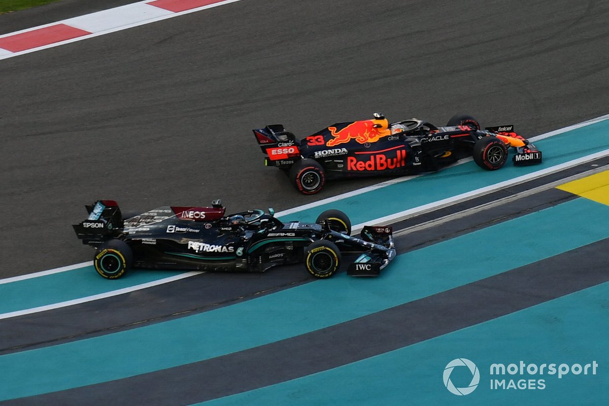 Lewis Hamilton, Mercedes and Max Verstappen, Red Bull Racing battle for lead