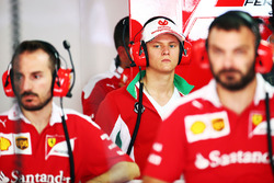 Mick Schumacher, Prema Powerteam in the Ferrari pit garage