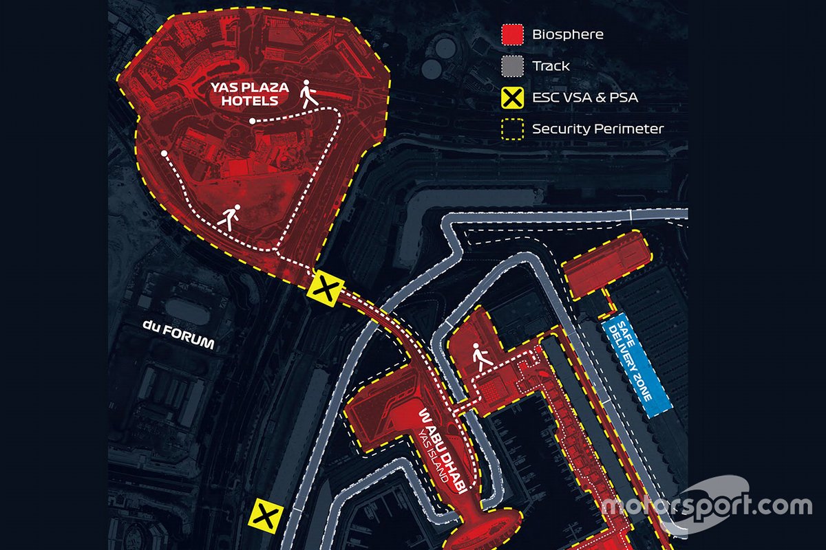 El mapa de la biosfera de la F1 en Abu Dhabi