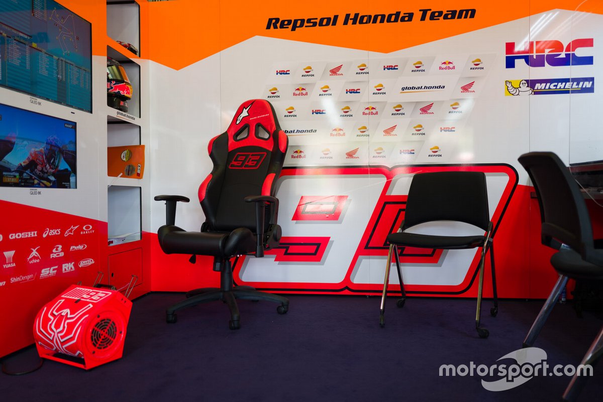 De pitbox van Marc Marquez bleef zondag leeg.