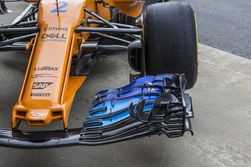 McLaren MCL33 detalle de la nariz y el ala frontal