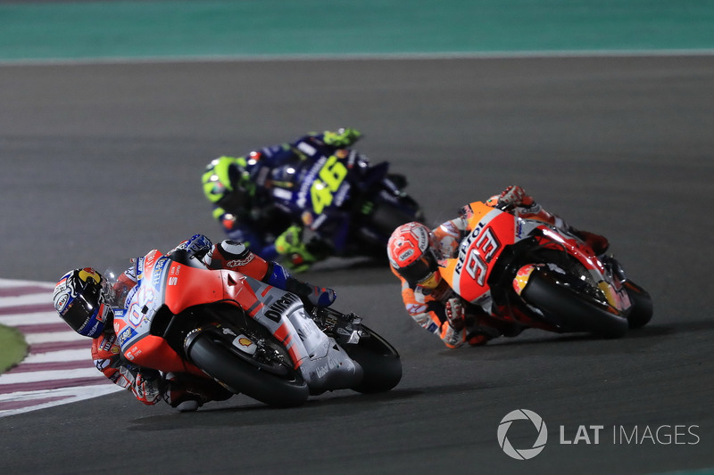 Andrea Dovizioso, Ducati Team, saat turun di MotoGP Qatar 2018.